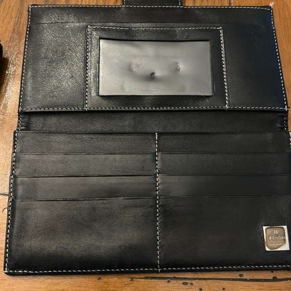 Fendi Zucchino wallet with coin pocket silver hardware 8 card slots - Picture 4 of 7